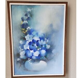 Rafael Maniago Original Oil On Canvas Flower Vase Filipino American Art Painting